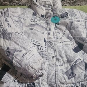 Newspaper Print Kids Jacket